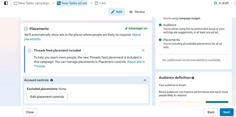 Select Ad Placements